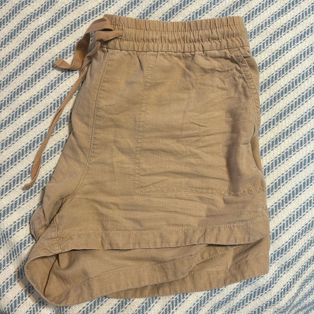 J. Crew Linen Blend Shorts Pull On Elastic Waist